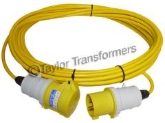 110v 14 Metre 2.5mm 16 Amp  Extension Lead for Temporary site electrics